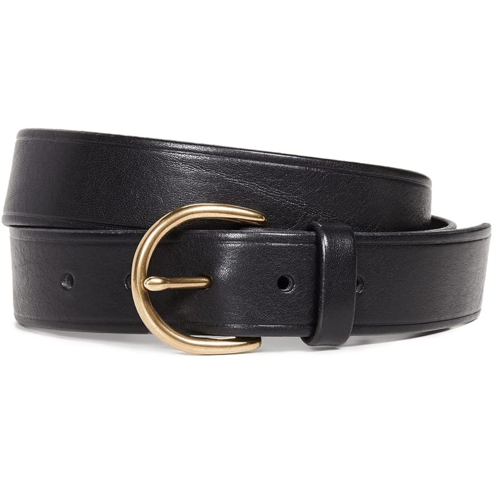 Madewell Women's Medium Perfect Leather Belt, True Black